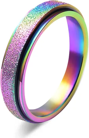 LAOYOU Fidget Anxiety Relief Spinner Ring for Women and Teen | 2mm /4mm Stainless Steel Glitter Rose Gold Silver Rainbow Color Stress Fidget Ring Band Set Birthday Gift for Mom Daughter