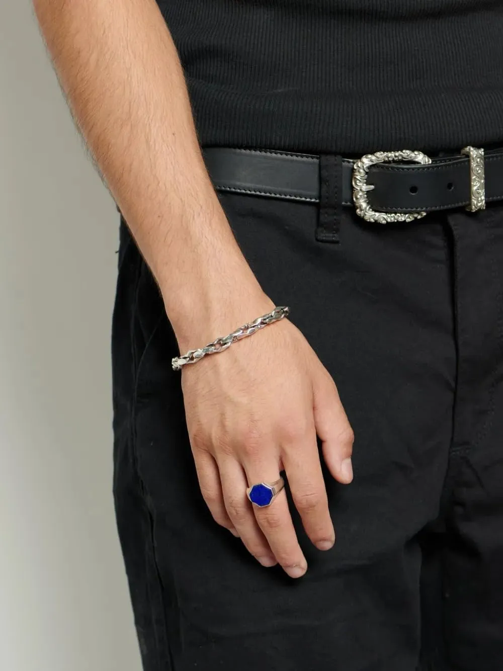 Lapis Lazuli Ring for Men 14K Gold Vermeil Blue Gemstone Band Men Chunky Gold Ring Lapis Lazuli Jewelry, Blue Lapis Signet Rings Gift for Him