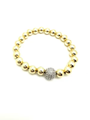 Large Pave Beaded Ball Bracelet