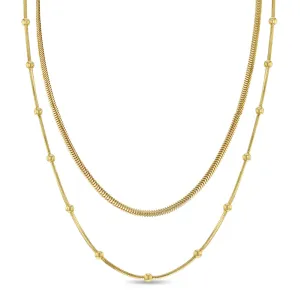 Layered 16"-18" Plated Women's Necklace - Sterling Silver