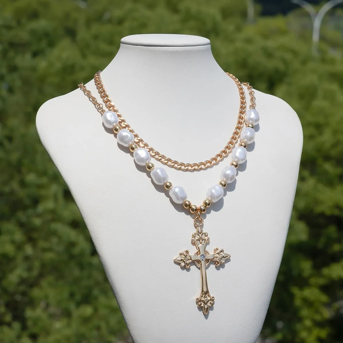 Layered Necklaces for Women. Silver/Gold Plated Alloy Stacking Dainty Adjustable Choker Pendant Necklace Trendy Rhinestone Chunky Chain Link for Women