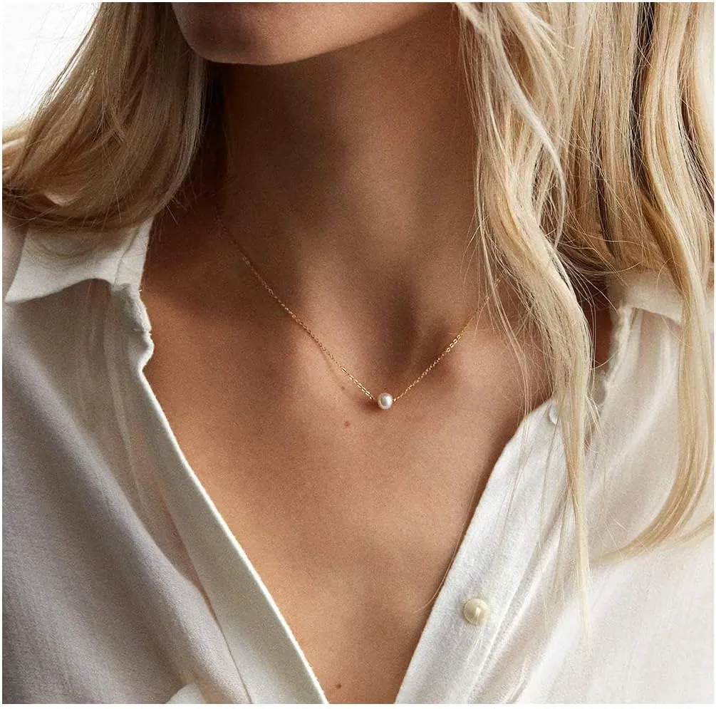 Lcherry Dainty Choker Necklace for Women 14K Gold Plated Choker Necklace Gifts for Her