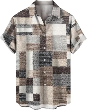 LCMTWX Hawaiian Shirt for Men Day Shirts Short Sleeve Casual Button Down Beach Flower Shirt and Shorts