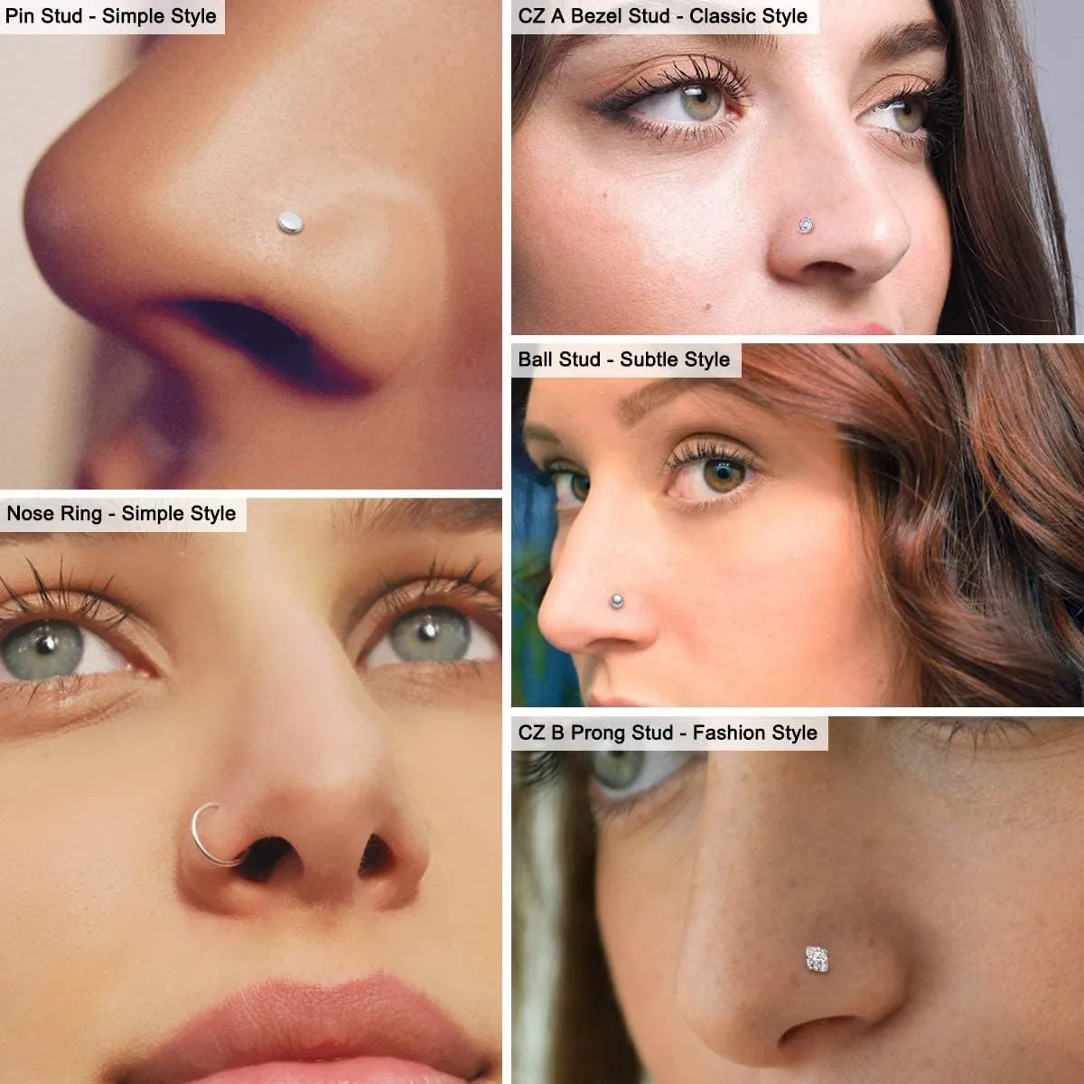 Ldurian 22PCS Nose Rings Studs | Nostril Piercing Jewelry Titanium Nose Stud Ring | Surgical Steel Nose Piercing Kit Jewelry | L Shape 18G 20G Nose Studs Set