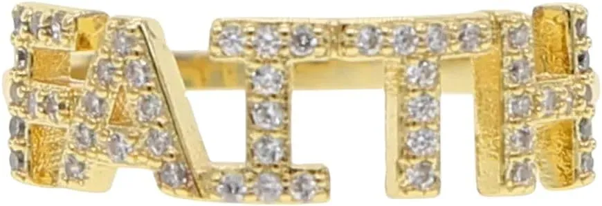 Letter Ring Cz Gold Color Filled Babe Boss Hope Faith Custom Letters Fashion Rings