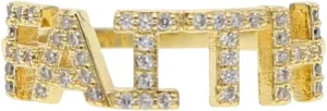 Letter Ring Cz Gold Color Filled Babe Boss Hope Faith Custom Letters Fashion Rings