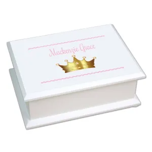 Lift Top Jewelry Box - Pink Crown