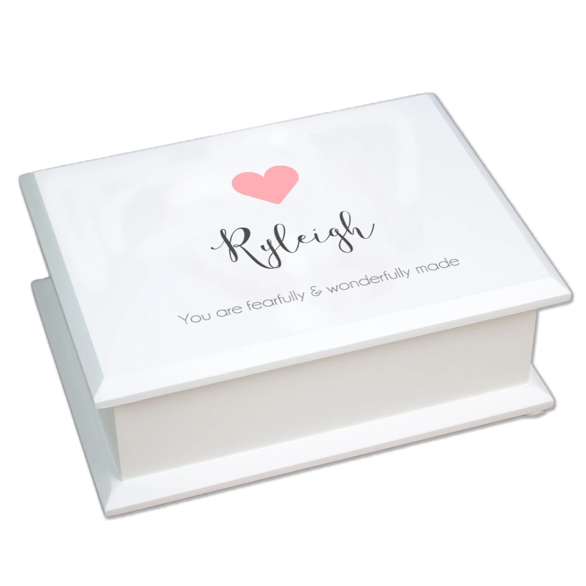 Lift Top Jewelry Box - Pink Heart