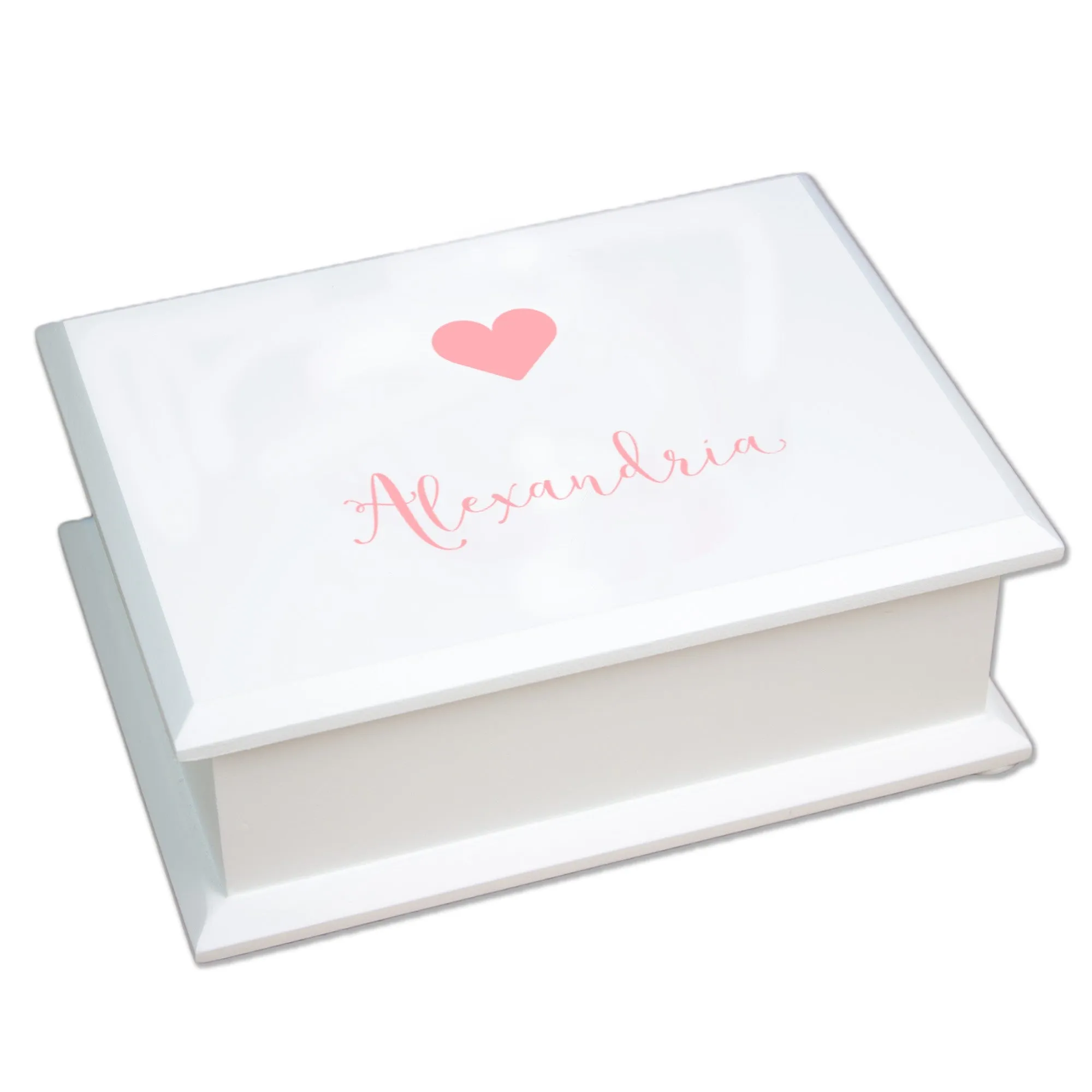 Lift Top Jewelry Box - Pink Heart