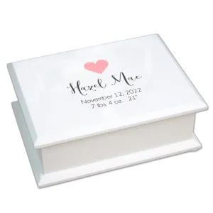 Lift Top Jewelry Box - Pink Heart