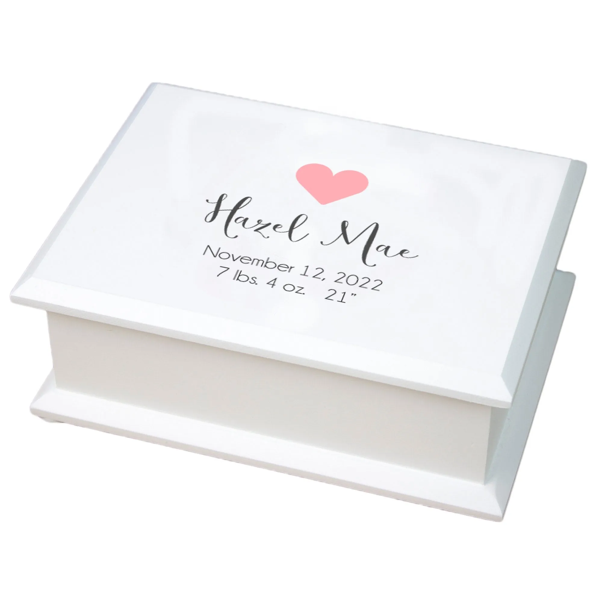 Lift Top Jewelry Box - Pink Heart