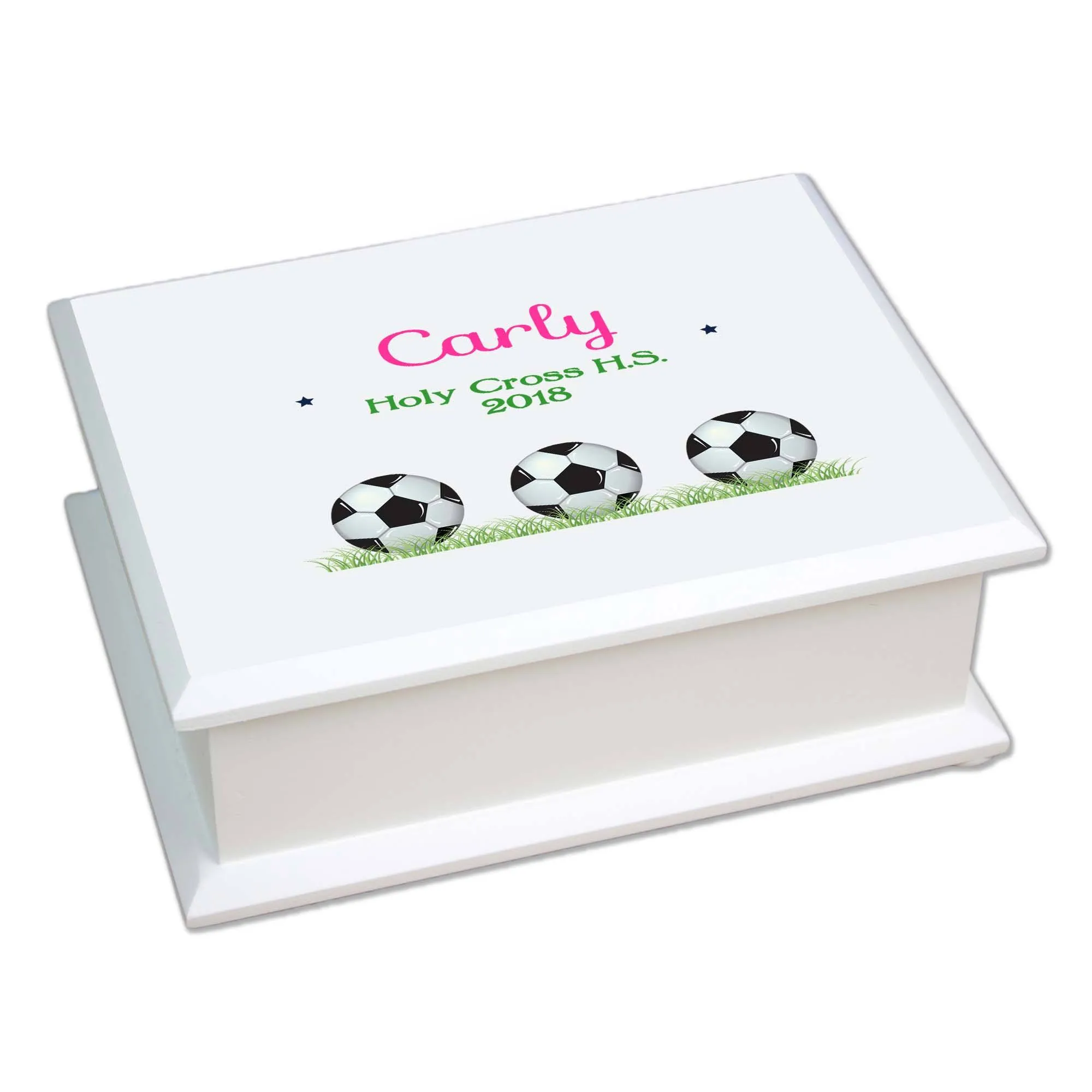 Lift Top Jewelry Box - Soccer