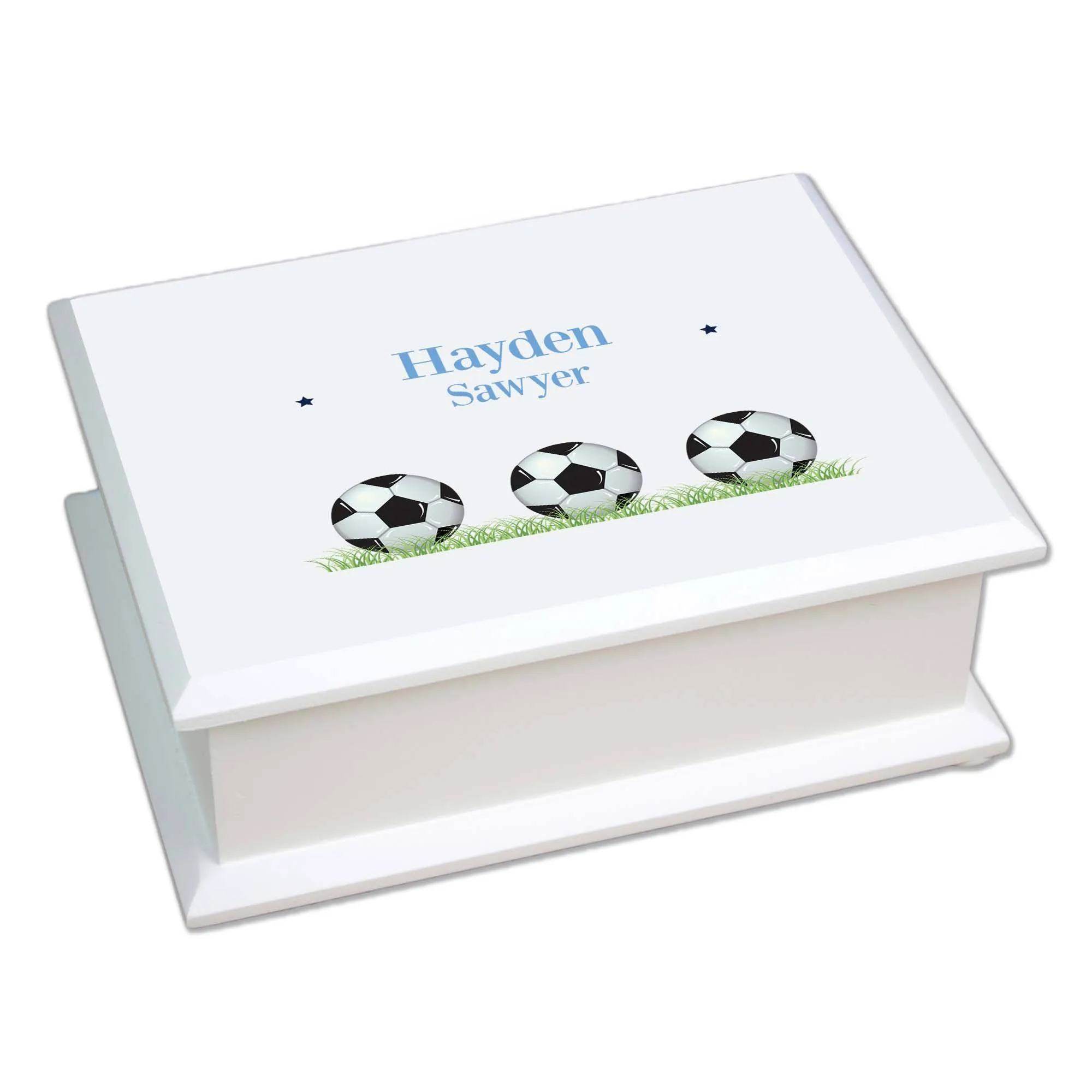 Lift Top Jewelry Box - Soccer
