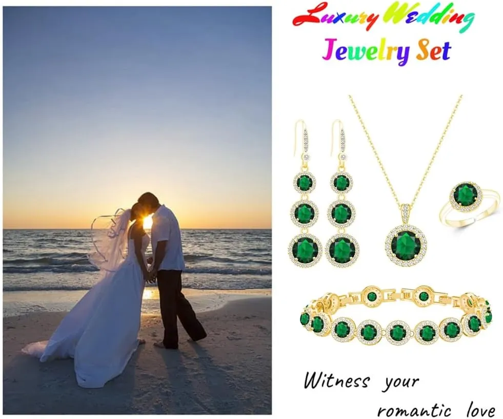 LMXXVJ Jewelry Set for WomenNecklace Earrings Adjustable Ring Bracelet Set Birthday Anniversary Mothers Day Christmas Day Fashion Formal Jewelry Gift Girl/Mom/Wife/Grandmother/Best Friend/Aunt