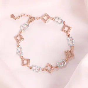 Love Geometry Dual Plated 925 Sterling Silver Bracelet