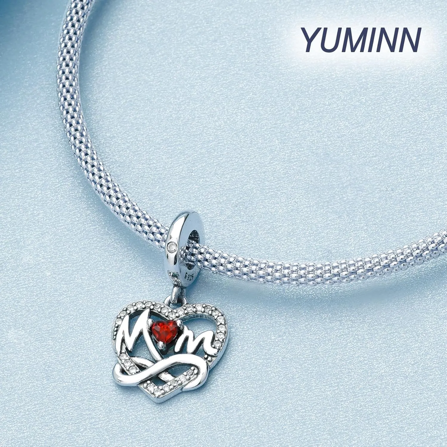 Love Gold Charms 925 Sterling Silver for Women Bracelets and Necklaces Dangle Beads Mothers Day Jewelry for Mom