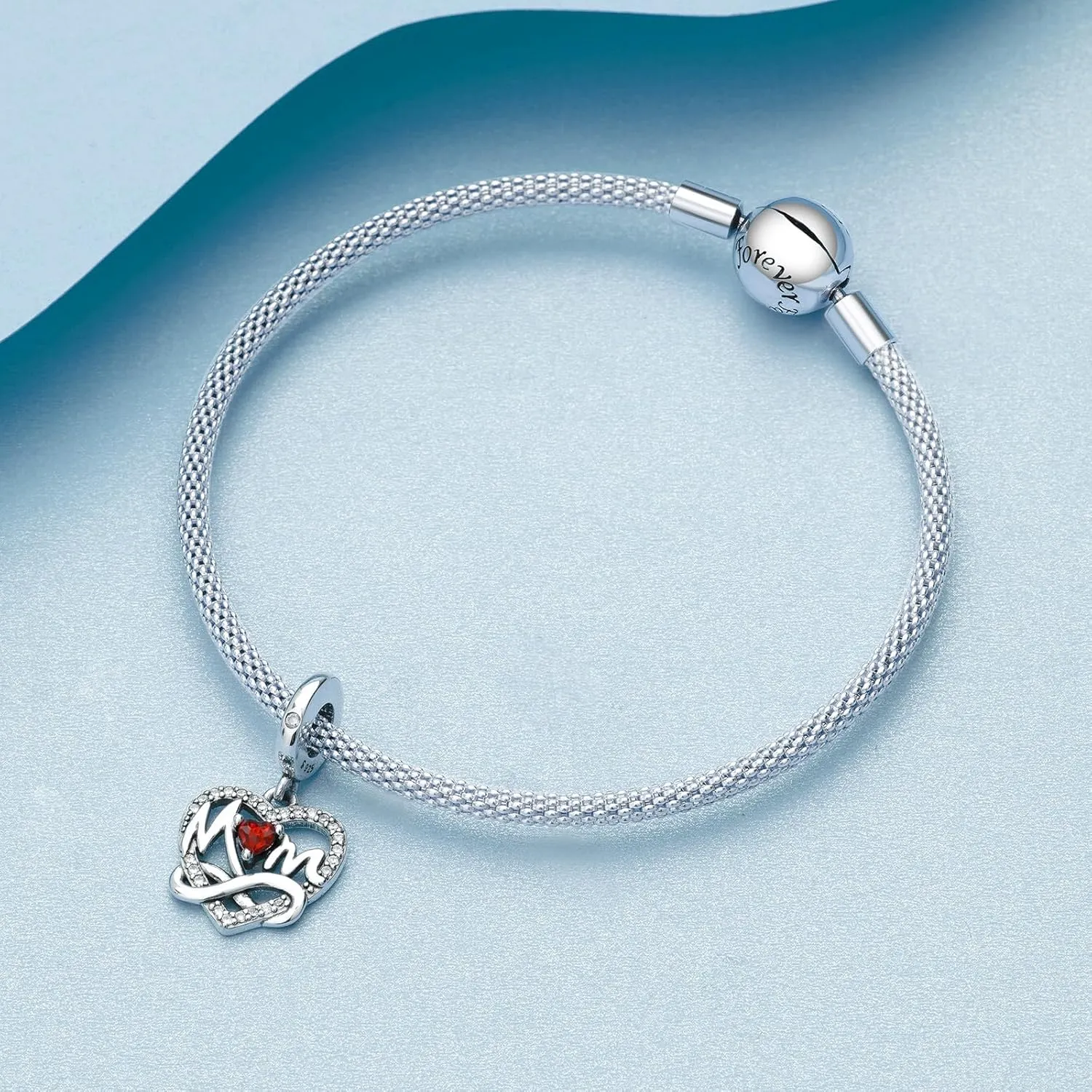 Love Gold Charms 925 Sterling Silver for Women Bracelets and Necklaces Dangle Beads Mothers Day Jewelry for Mom