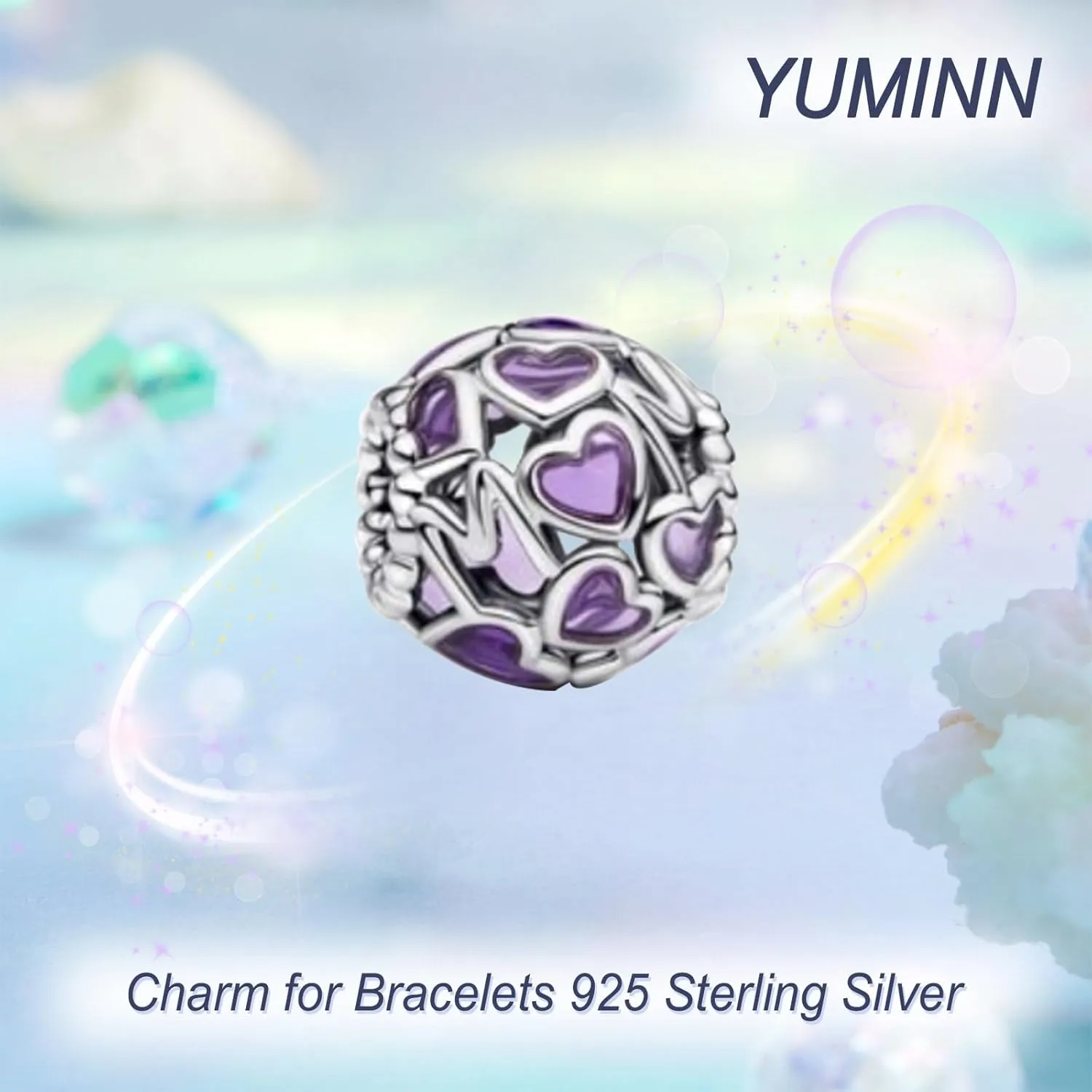 Love Gold Charms 925 Sterling Silver for Women Bracelets and Necklaces Dangle Beads Mothers Day Jewelry for Mom