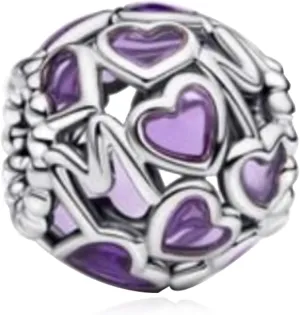 Love Gold Charms 925 Sterling Silver for Women Bracelets and Necklaces Dangle Beads Mothers Day Jewelry for Mom
