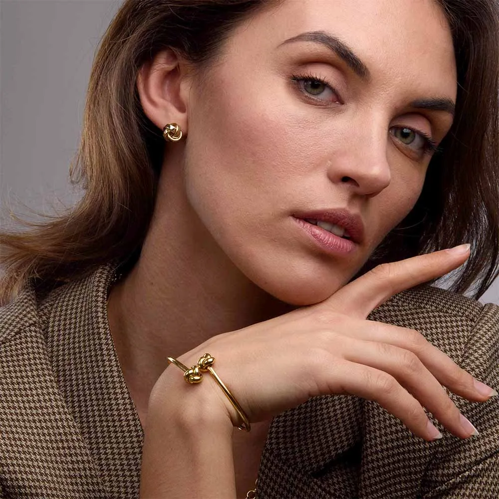 Love Knot Gold Stud Earrings in 9K Gold