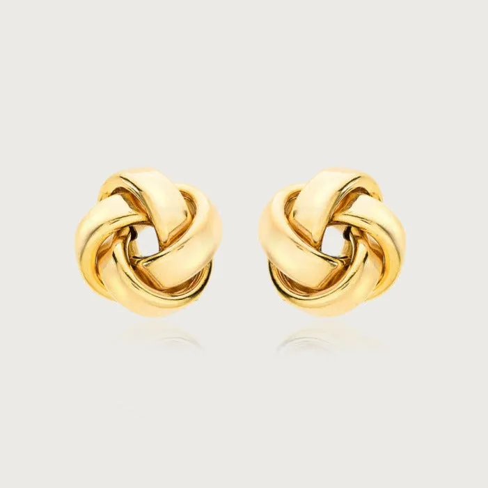 Love Knot Gold Stud Earrings in 9K Gold
