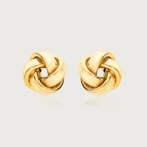 Love Knot Gold Stud Earrings in 9K Gold