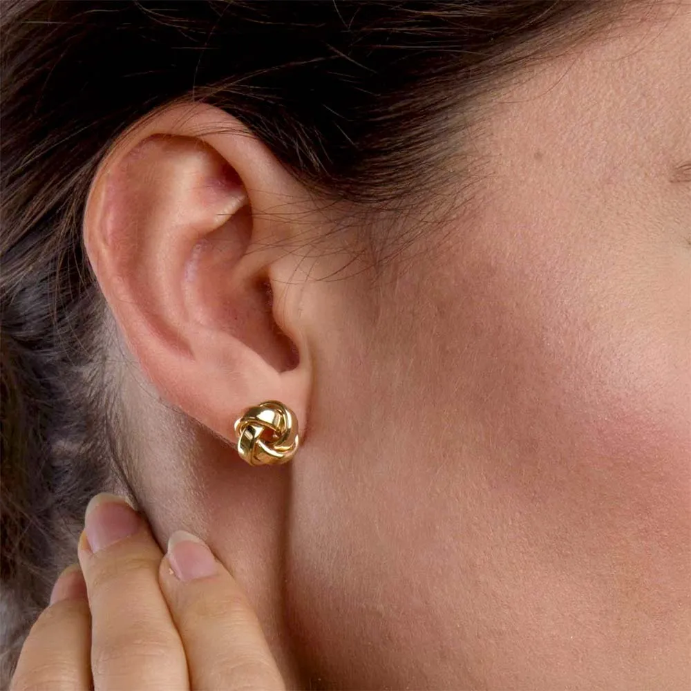 Love Knot Gold Stud Earrings in 9K Gold