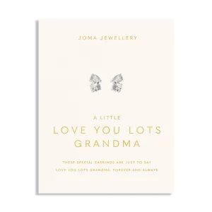 Love You Lots Love You Grandma Silver Plated Earrings 8095