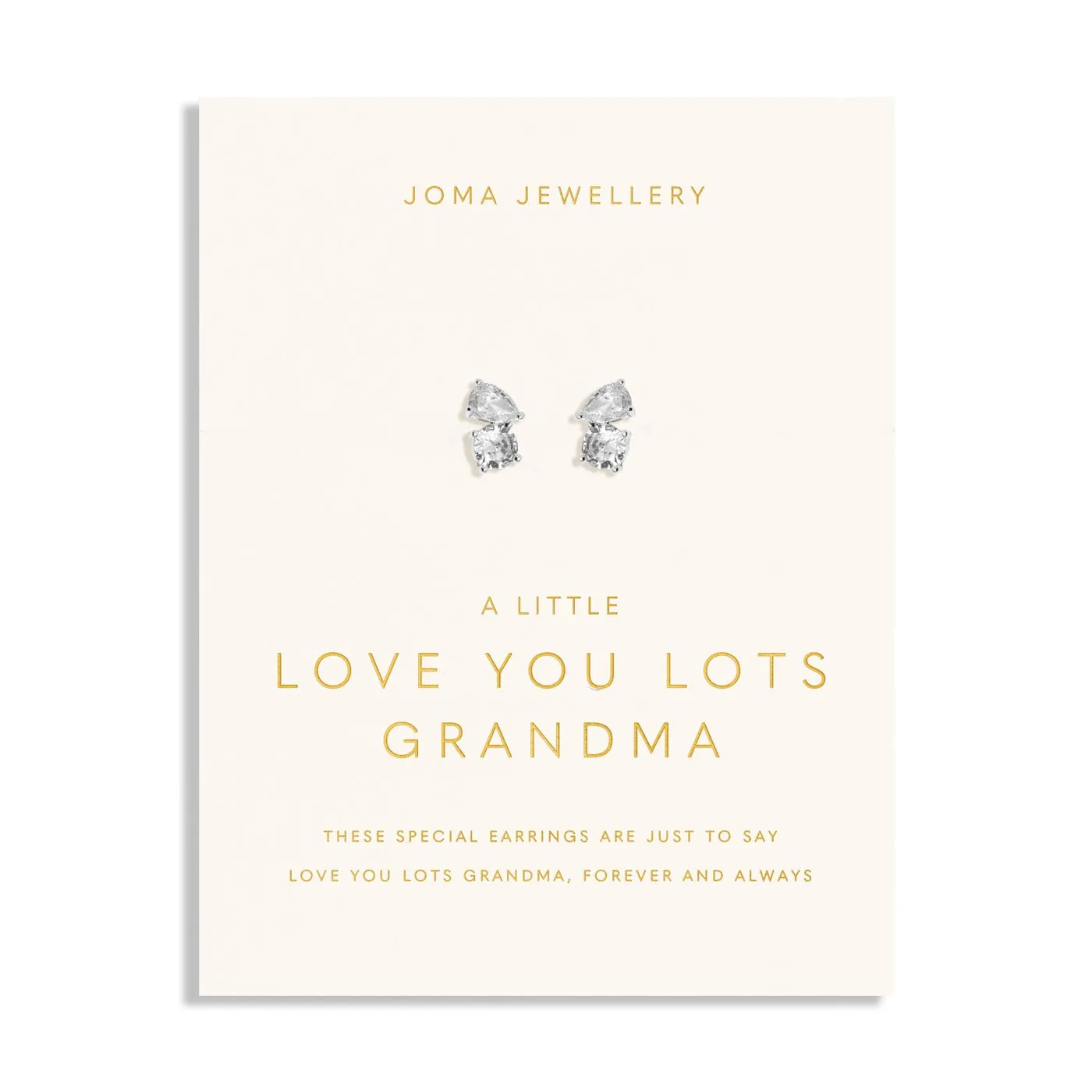 Love You Lots Love You Grandma Silver Plated Earrings 8095
