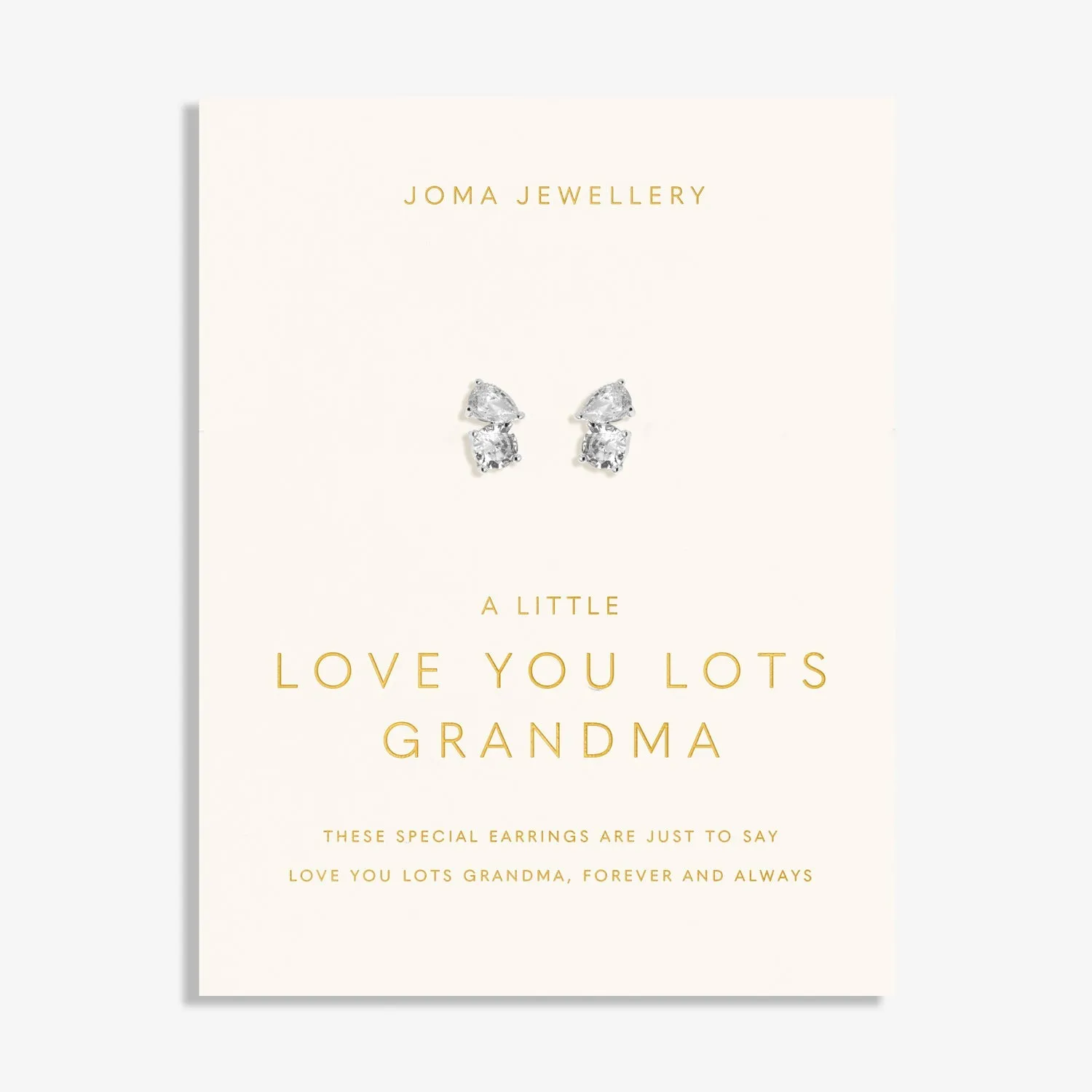Love You Lots Love You Grandma Silver Plated Earrings 8095