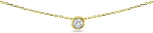 Lovve Sterling Silver Round 4mm Bezel-Set Cubic Zirconia Solitaire Short CZ Choker Necklace for Women, wife, girlfriend. Friendship