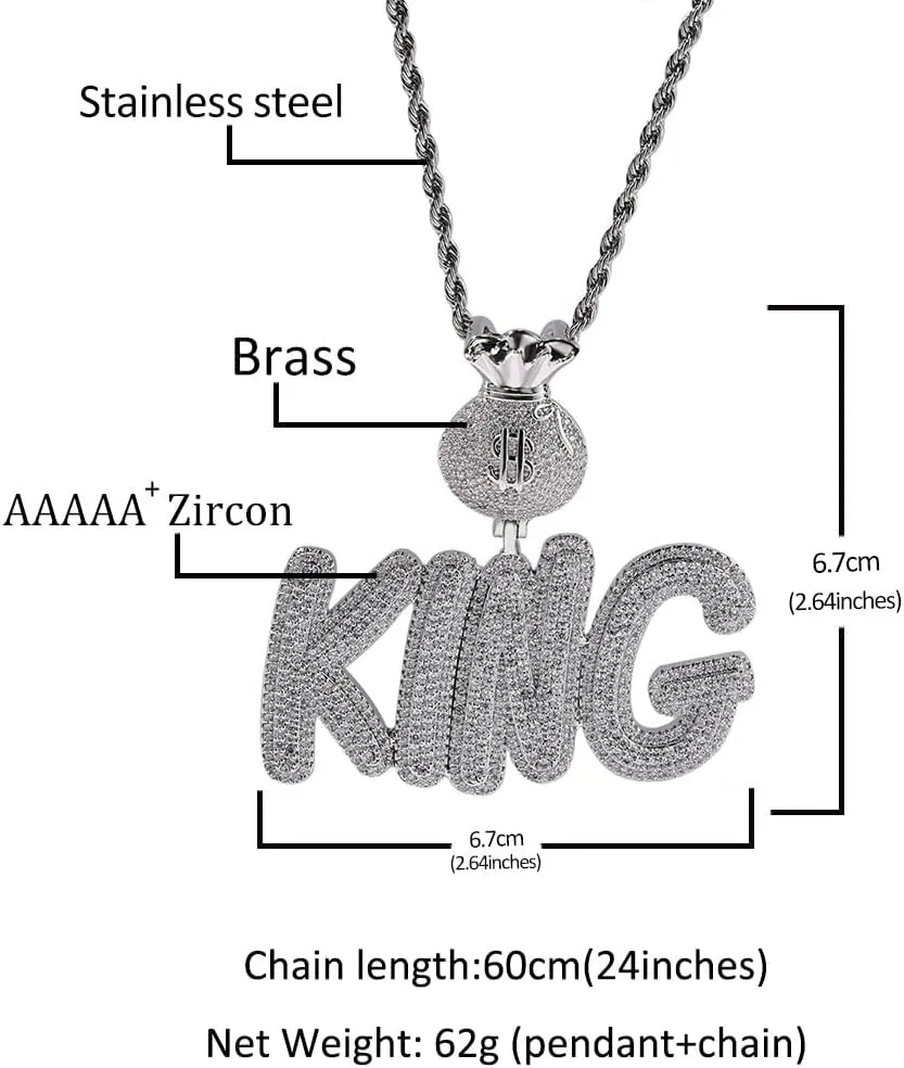 Lulu Mel Iced Out Custom Chain Initial Name Necklace, Hip Hop Jewelry 14k Gold Silver Handmade nameplate with 4mm Tennis Chain, Personalized Stainless Steel Cuban Link necklace For Man and Woman