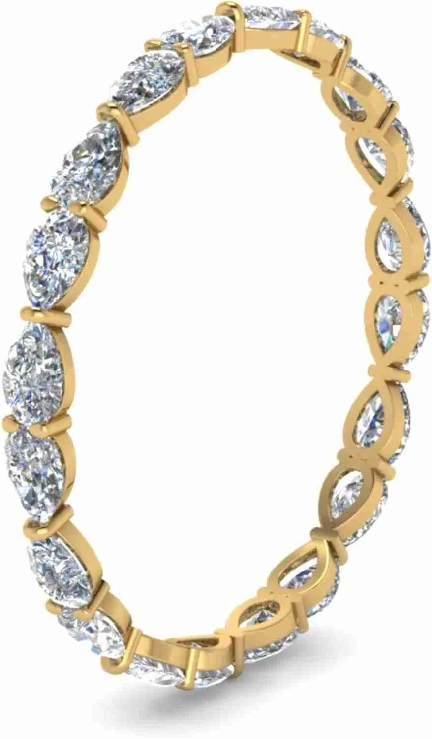 MADANE JEWELS- 925 Sterling Silver Pear Cut Moissanite Eternity Band Ring, VVS1 Clarity Wedding Anniversary Ring for Women, Classic Design Fine Jewelry With GRA Certified