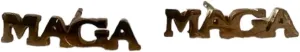 MAGA Gold-Plated Stud Earrings, Waterproof, Hypoallergenic