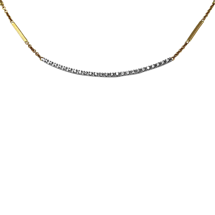 Marco Bicego Estate 18K Yellow & White Gold "GOA" Collection Diamond Necklace