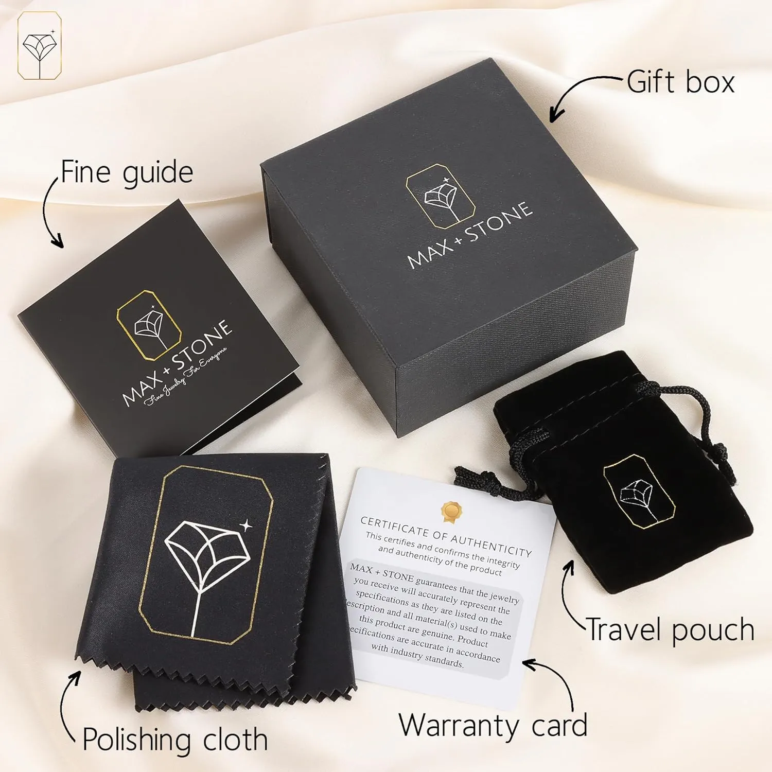 MAX   STONE 10k White Gold 5mm Princess Cut
