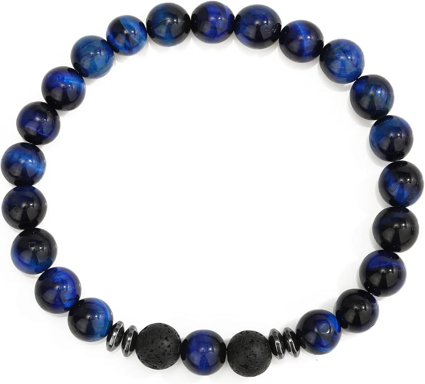 MengPa Mens Beaded Bracelets Couples Matching Bracelet Set Lava Rock Beads for Women Stone Jewelry