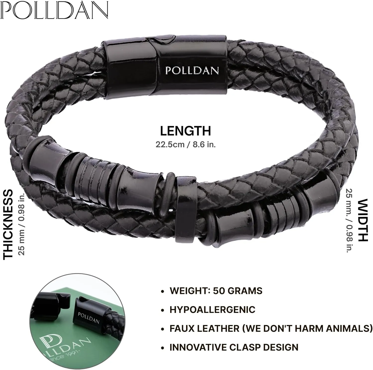 Mens Leather Bracelet | Stylish Braided Wristband with Magnetic Clasp | Unique Gifts for Men, Dad, and Boyfriend | Casual Stainless Steel Jewelry | Pulseras para Hombres