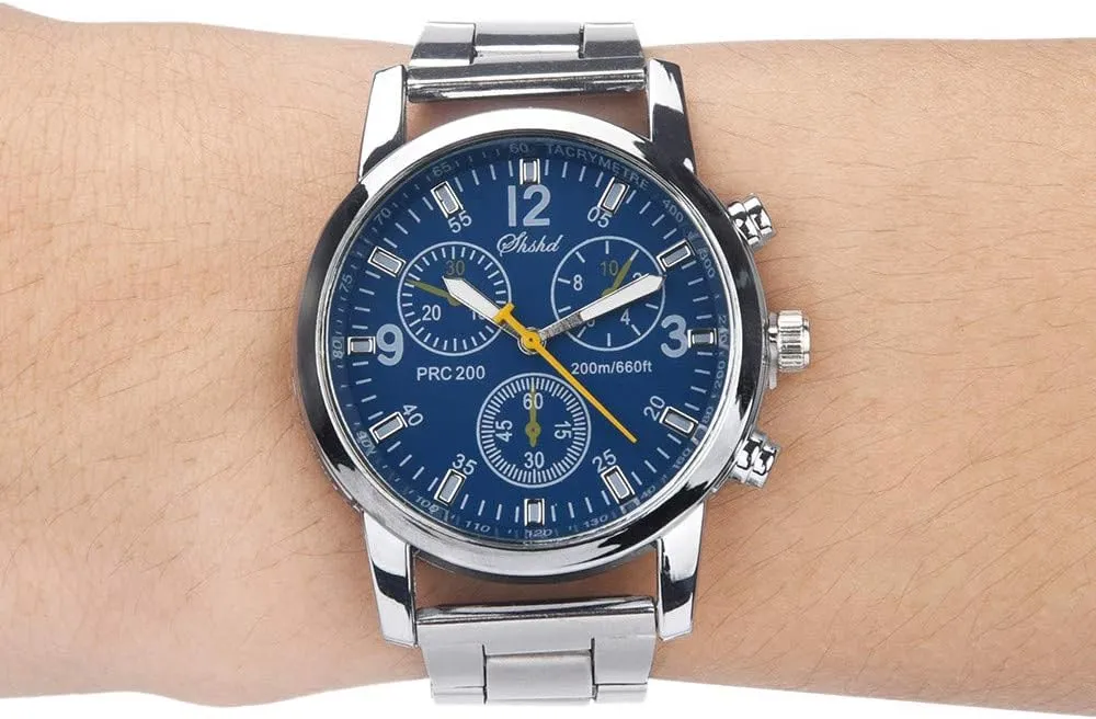 Men's Stainless Steel Watch, Business Casual Watches Classic Dress Analog Quartz Watch for Men