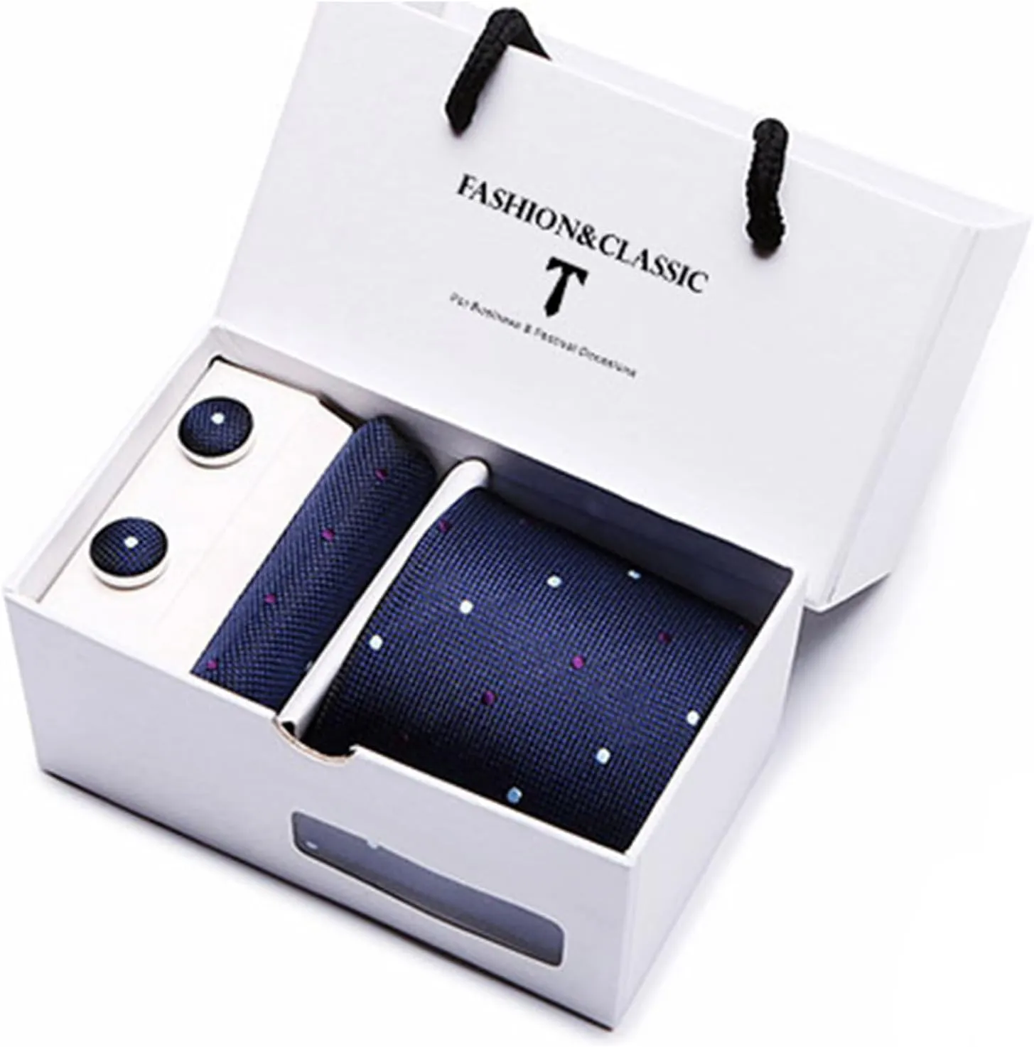 Men's Ties Classic Men's Ties with Men's Cufflinks Pocket Square Handkerchief Men's Tie Sets