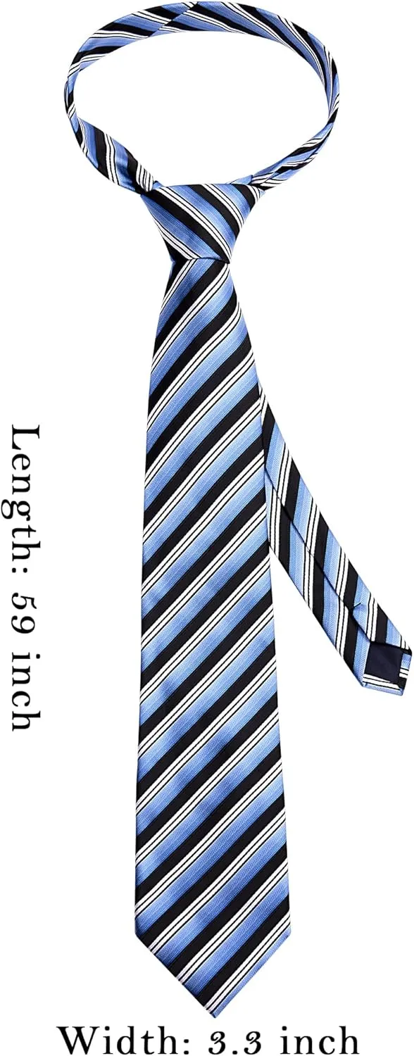 Mens Ties Sets with Pocket Square Hankerchief Tie Set Men Necktie for Formal Dress Tie Clip and Cufflinks for Men