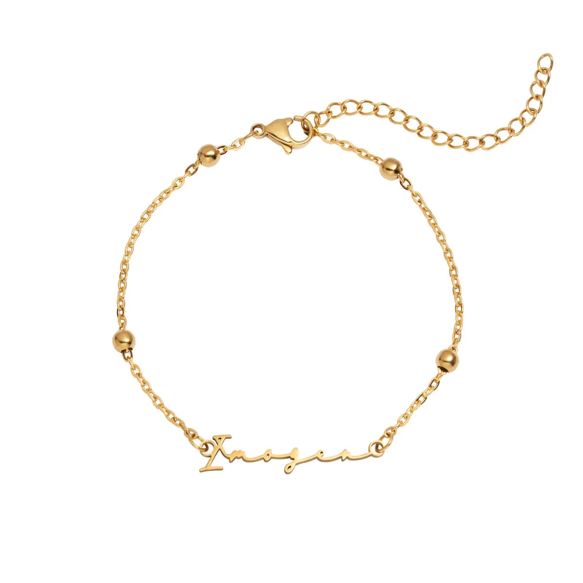 Mini Signature Name Bracelet (Gold)
