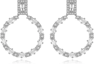 Minimalist 14K Gold Moissanite Hoop Stud Earrings, Statement Piece for the Trendy Women