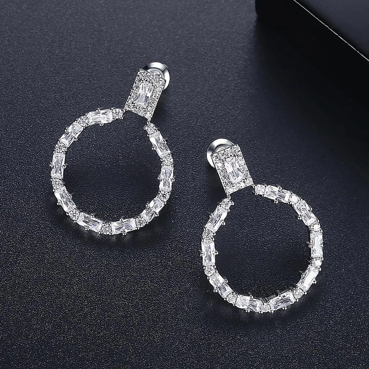 Minimalist 14K Gold Moissanite Hoop Stud Earrings, Statement Piece for the Trendy Women