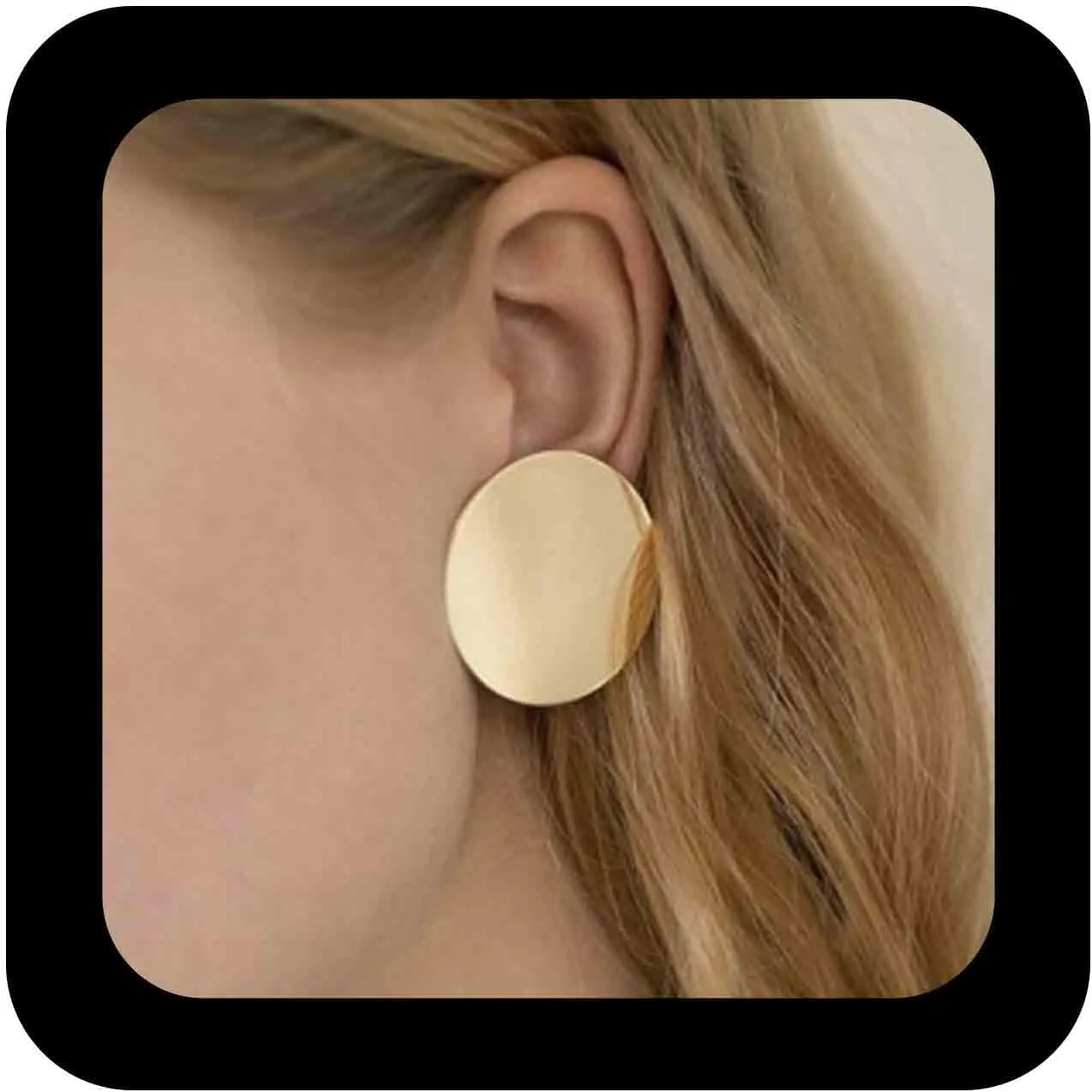 Minimalist Coin Disc Stud Earrings Polished Round Disc Earrings Large Disc Geometric Earrings Metal Gold Disc Earrings Coin Earrings Jewelry for Women