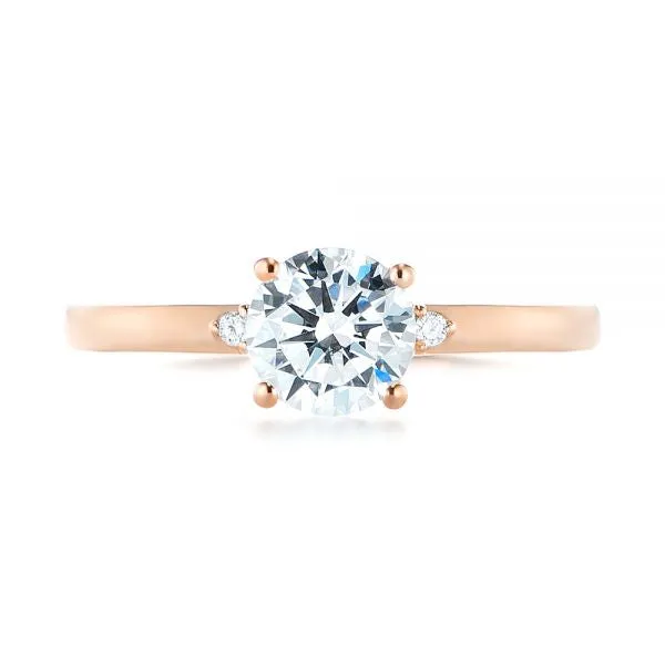 Minimalist Diamond Side Stone Engagement Ring [Setting Only] - EC081