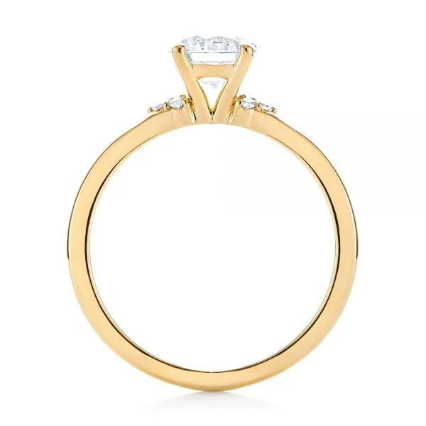 Minimalist Diamond Side Stone Engagement Ring [Setting Only] - EC081
