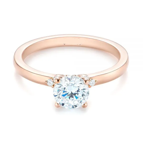 Minimalist Diamond Side Stone Engagement Ring [Setting Only] - EC081