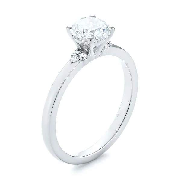 Minimalist Diamond Side Stone Engagement Ring [Setting Only] - EC081