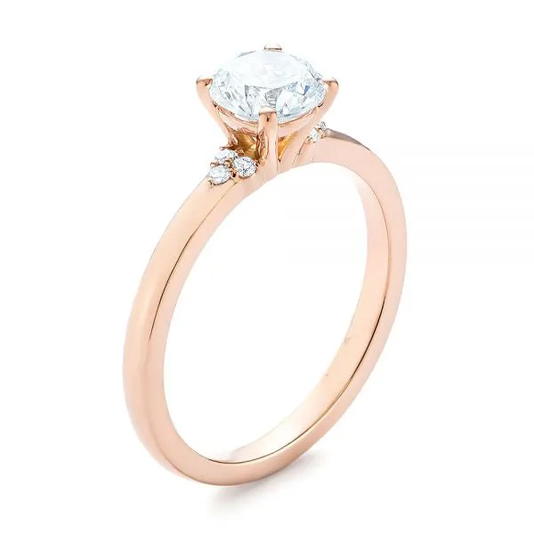 Minimalist Diamond Side Stone Engagement Ring [Setting Only] - EC081